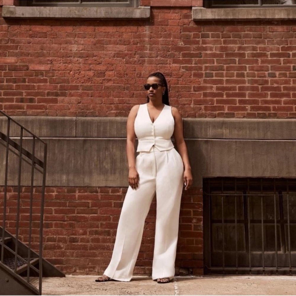 Favorite Daughter Wide Leg The Shortie Favorite Pant in Ivory White Size 10 NWT - Picture 11 of 16